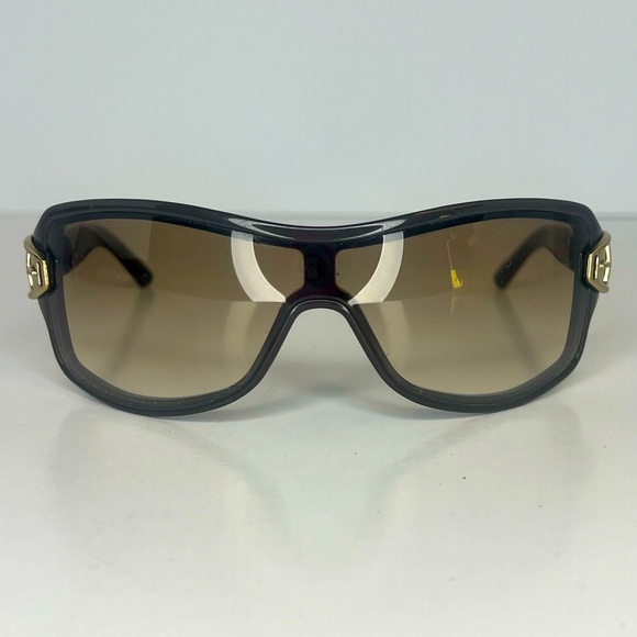 Gucci Vintage Gold Belt Buckle GG Logo Wrap Around Sunglasses - Picture 1 of 7